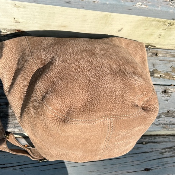 Coach Y2K Vintage Pebbled Leather Tan Tote Hobo Boho Hippie NuBuck Suede Handbag - Picture 12 of 16